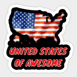 United States of Awesome Flag Sticker